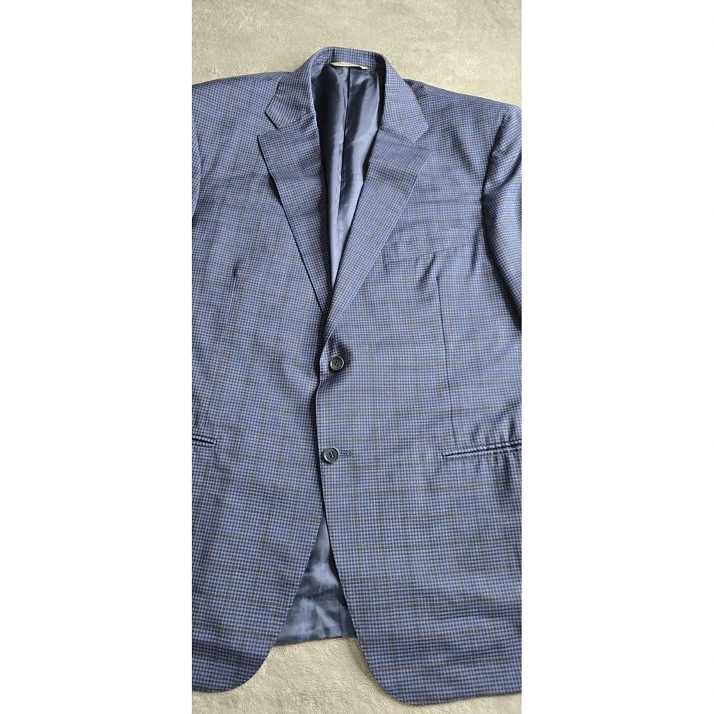 Canali 1934 Blazer Sportscoat Mens 46R Blue Plaid Italian Wool 2-Button